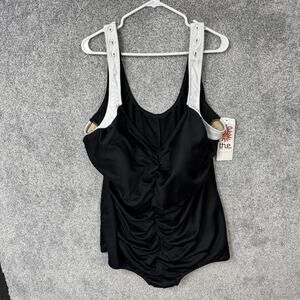 T.H.E. One Piece Swimsuit 30W Tummy Slimmer Ruched Plus Size Figure Flattering